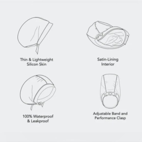 NEW Hairbrella SILVER Swim Cap Satin Lined - Picture 2 of 16